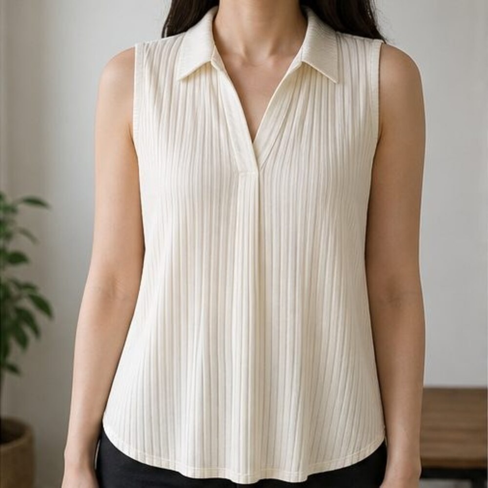 Ivory V Neck Top - Picture 2 of 6